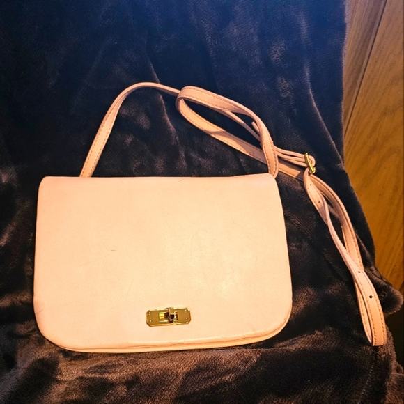 J. Crew Handbags - J Crew Crossbody Pale Leather Purse EUC